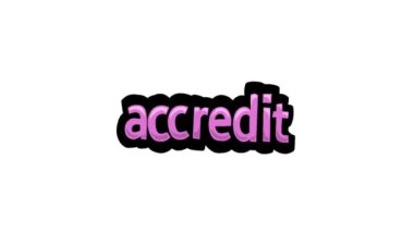 ACCREDIT yazılı beyaz ekran animasyon videosu