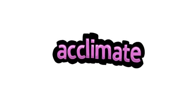 Wit Scherm Animatie Video Geschreven Acclimate — Stockvideo