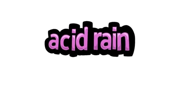 Vídeo Animación Pantalla Blanca Escrito Acid Rain — Vídeo de stock