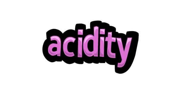 Tela Branca Animação Vídeo Escrito Acidity — Vídeo de Stock