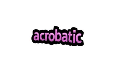 Beyaz ekran animasyon videosu ACROBATIC yazıldı
