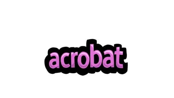 Анимационное Видео Белого Экрана Написанное Acrobat — стоковое видео