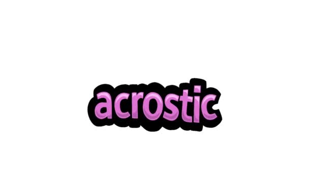 白屏动画视频编写Acrostic — 图库视频影像