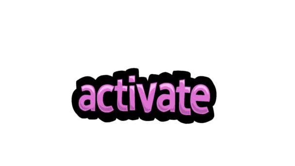 Wit Scherm Animatie Video Geschreven Activate — Stockvideo