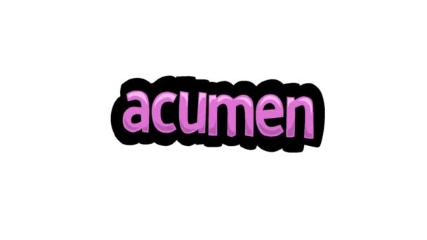 Film Animacyjny Białym Ekranem Napisany Acumen — Wideo stockowe