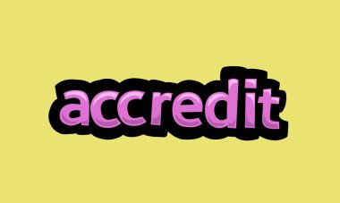 ACCREDIT sarı zemin üzerinde vektör tasarımı çok basit ve çok havalı