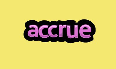 Sarı zemin üzerinde ACCRU yazma vektör tasarımı çok basit ve çok havalı