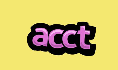 Sarı zemin üzerinde ACCT yazma vektör tasarımı çok basit ve çok havalı