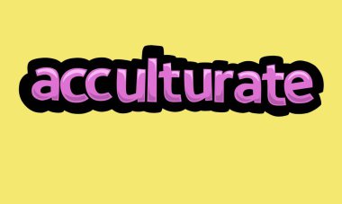 Sarı zemin üzerinde ACCULTURATE yazma vektör tasarımı çok havalı ve çok basit