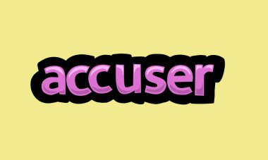 ACCUSER sarı arkaplanda vektör tasarımı yazıyor. Çok basit ve çok havalı.