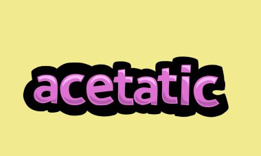 Sarı zemin üzerinde ACETATIC yazma vektör tasarımı çok basit ve çok havalı