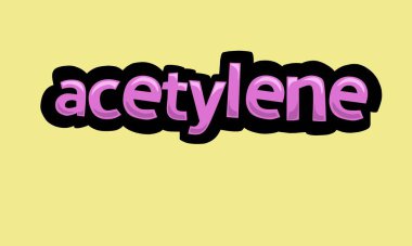 ACETYLENE sarı zemin üzerinde vektör tasarımı çok basit ve çok havalı