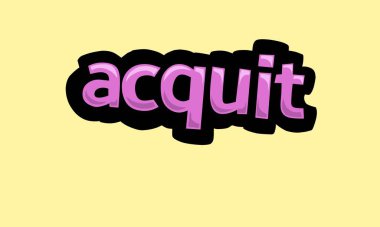 ACQUIT sarı zemin üzerinde vektör tasarımı çok basit ve çok havalı
