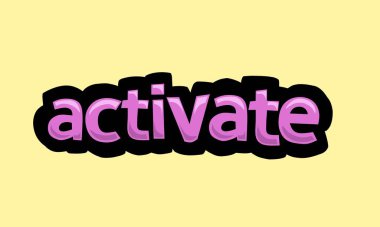 Sarı zemin üzerinde AcTIVATE yazma vektör tasarımı çok basit ve çok havalı