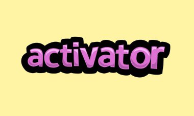 ACTIVATOR sarı arkaplana vektör tasarımı yazıyor. Çok basit ve çok havalı.