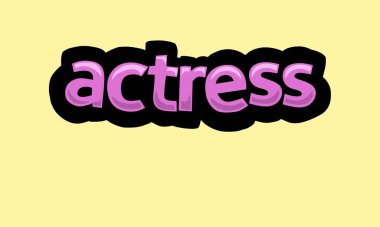 Sarı zemin üzerinde ACTRESS yazma vektör tasarımı çok basit ve çok havalı