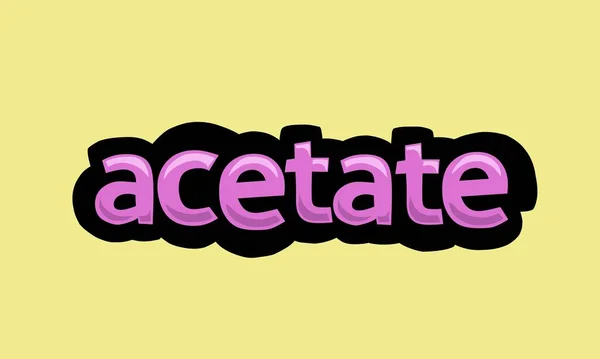 Acetate Schrijven Vector Ontwerp Een Gele Achtergrond Zeer Eenvoudig Zeer — Stockvector