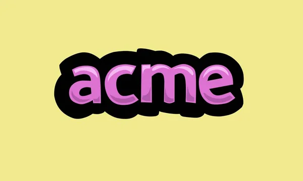Acme Sarı Arkaplanda Vektör Tasarımı Yazıyor Çok Basit Çok Havalı — Stok Vektör