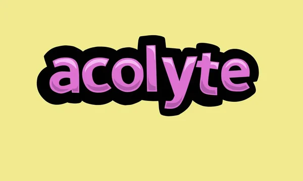 Acolyte Schrijven Vector Ontwerp Een Gele Achtergrond Zeer Eenvoudig Zeer — Stockvector