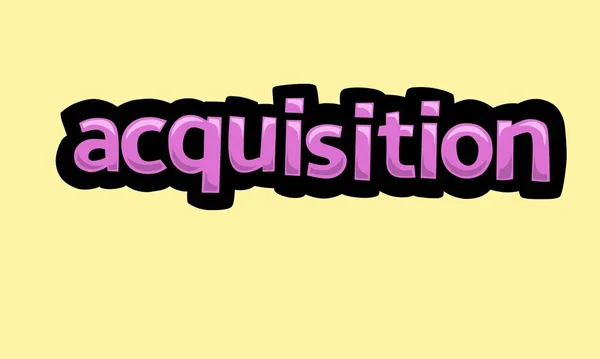 Acquisition Writing Vector Design Yellow Background Very Simple Very Cool — Stock Vector