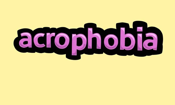 Acrophobia Diseño Vectorial Escritura Sobre Fondo Amarillo Muy Simple Muy — Vector de stock