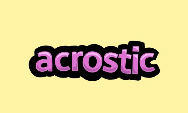ACROSTIC sarı zemin üzerinde vektör tasarımı çok basit ve çok havalı