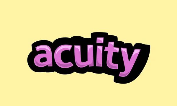 Acuity Schrijven Vector Ontwerp Een Gele Achtergrond Zeer Eenvoudig Zeer — Stockvector