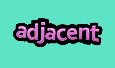 Mavi arkaplanda ADJACENT yazma vektör tasarımı çok basit ve çok havalı