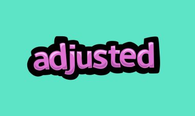 Mavi bir arkaplan üzerindeki ADJUSTED yazma vektör tasarımı çok basit ve çok havalı