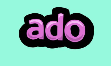 Mavi arkaplana ADO vektör tasarımı yazmak çok basit ve çok havalı