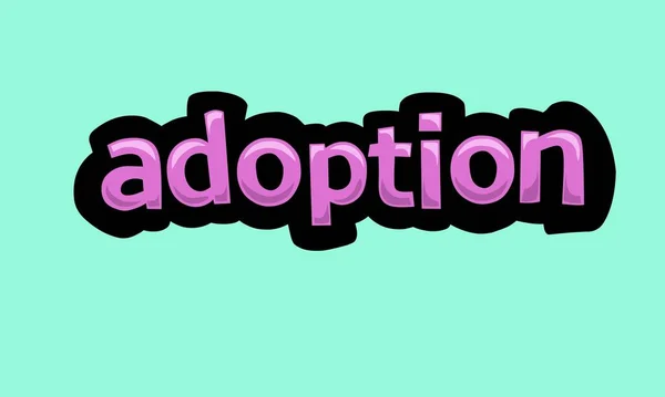 Adoption Writing Vector Design Blue Background Very Simple Very Cool — Stock Vector