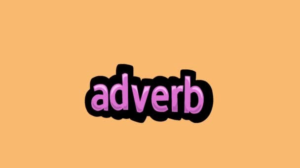 Animación Pantalla Naranja Video Escrito Adverb — Vídeos de Stock