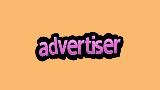 Oranje Scherm Animatie Video Geschreven Advertiser — Stockvideo