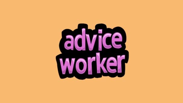 Πορτοκαλί Οθόνη Βίντεο Κινουμένων Σχεδίων Γραμμένο Advice Worker — Αρχείο Βίντεο