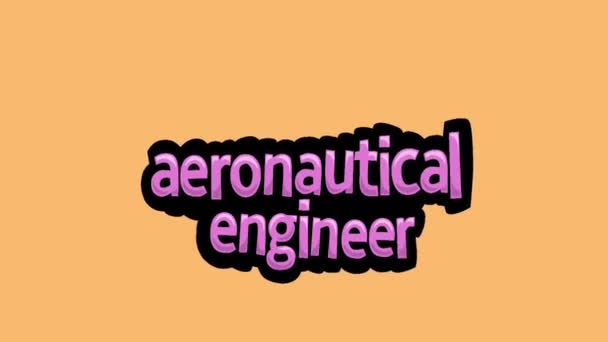 Animación Pantalla Naranja Video Escrito Ingeniero Aeronáutico — Vídeo de stock