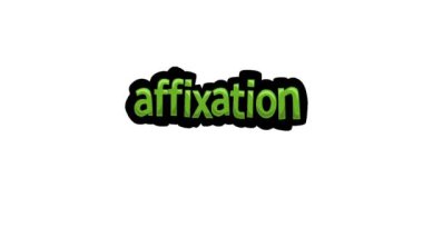 AFFIXATION yazılan beyaz ekran animasyon videosu