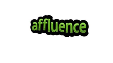 AFFLUENCE yazan beyaz ekran animasyon videosu
