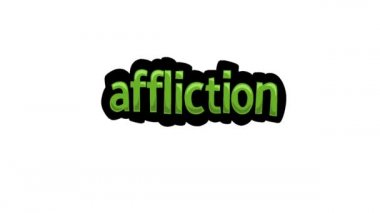 AFFLICTION yazılan beyaz ekran animasyon videosu