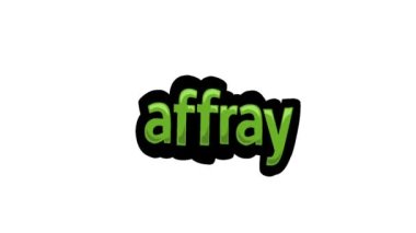 AFFRAY yazılan beyaz ekran animasyon videosu