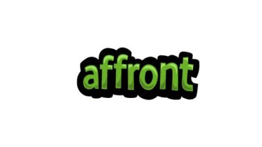 AFFRONT yazılan beyaz ekran animasyon videosu