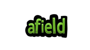 AFIELD yazılan beyaz ekran animasyon videosu
