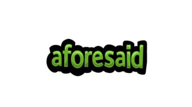 AFORESAID yazılan beyaz ekran animasyon videosu