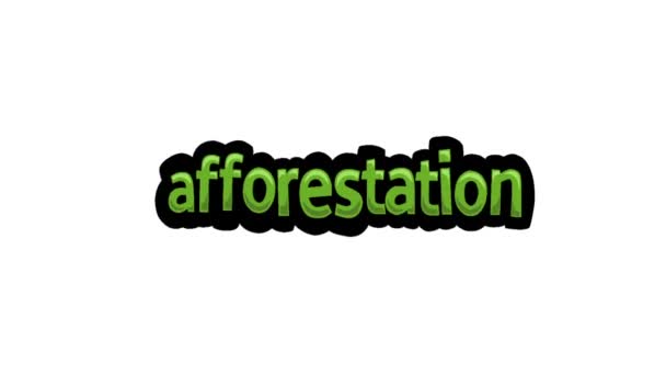 Afforestation 쓰여진 화이트 스크린 애니메이션 비디오 — 비디오