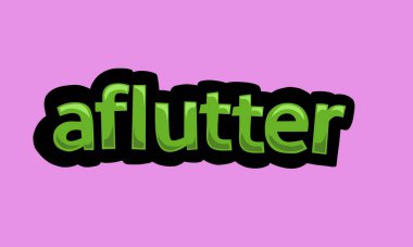 AFLUTTER pembe bir arkaplan üzerinde vektör tasarımı yazmak çok basit ve çok havalı