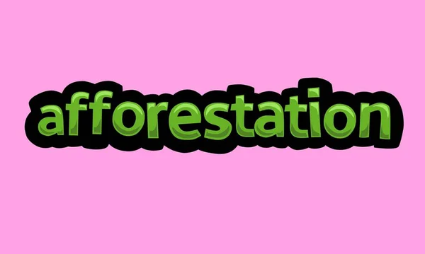 Afforestation Diseño Vectorial Escritura Sobre Fondo Rosa Muy Simple Muy — Vector de stock