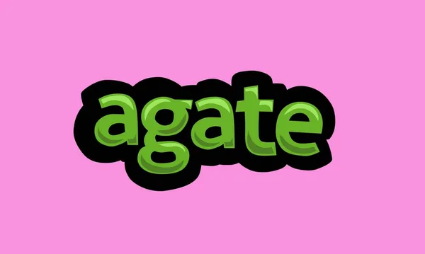 Agate Írás Vektor Design Rózsaszín Háttér Nagyon Egyszerű Nagyon Cool — Stock Vector