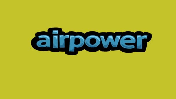 Żółty Ekran Animacji Wideo Napisane Airpower — Wideo stockowe