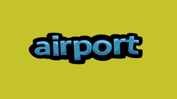 Yellow Screen Animation Video Written Airport — Stock Video