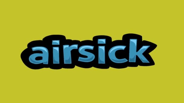 Geel Scherm Animatie Video Geschreven Airsick — Stockvideo