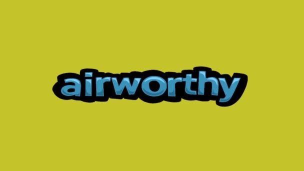 Gul Skärm Animation Video Skriven Airworthy — Stockvideo